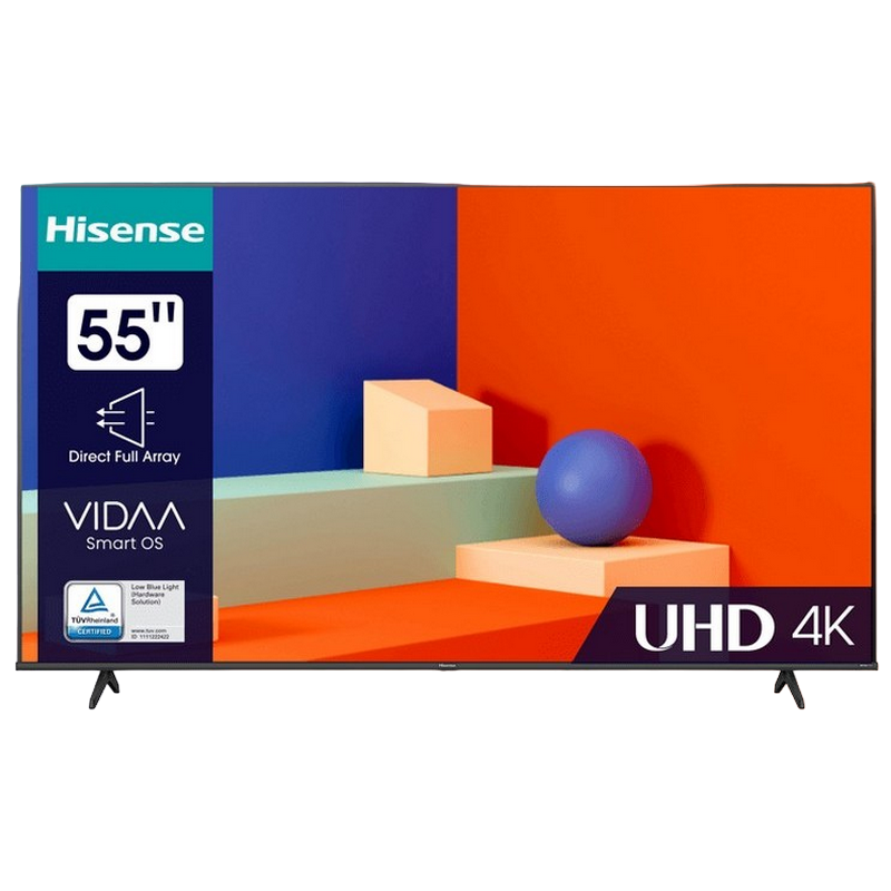 55" LED SMART TV Hisense 55A6K, Real 4K, 3840x2160, VIDAA OS, Black