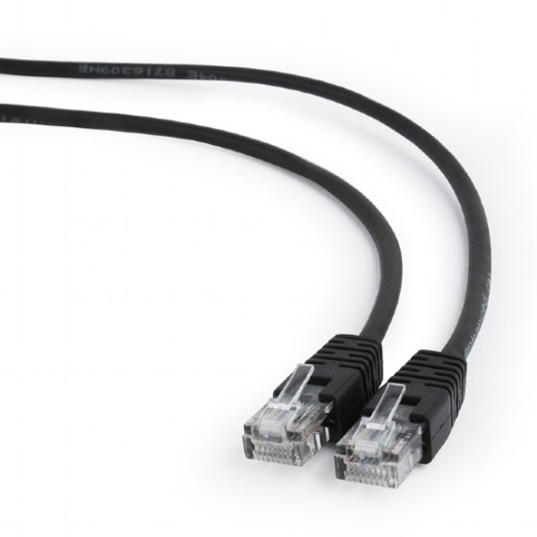 5m, Patch Cord  Black, PP12-5M/BK, Cat.5E, Cablexpert, molded strain relief 50u" plugs