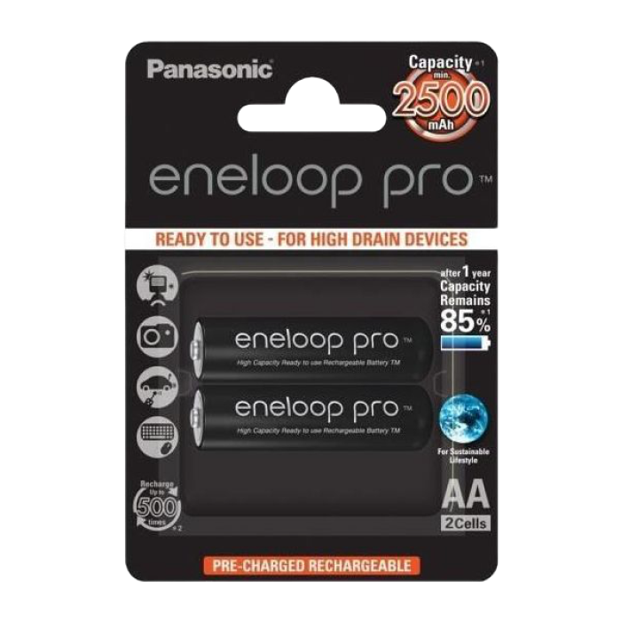 AA  Eneloop PRO 2500mAh, Blister*2, Panasonic..