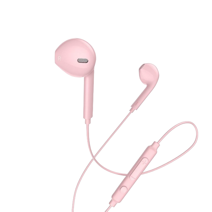 Earphones Hoco M55 Pink with Microphone, 4pin 3.5mm mini-jack, Cable:1.2m.