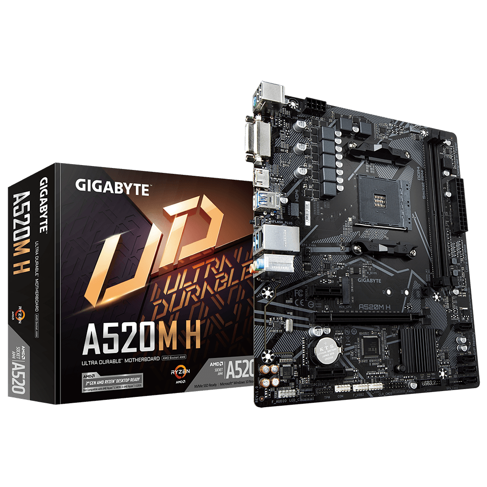 Cumpara  Plăci de bază - MB AM4 Gigabyte A520M H 1.0  mATX..