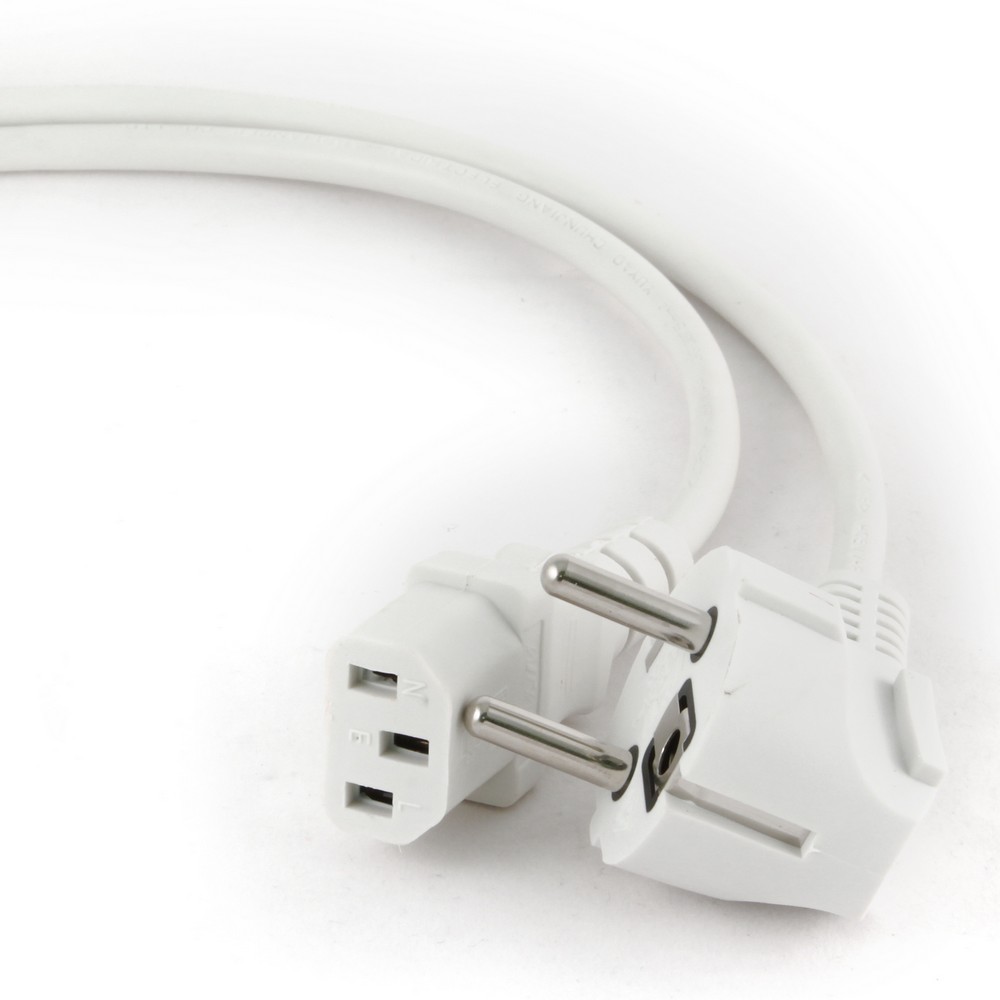 Power Cord PC-220V  1.8m Euro Plug WHITE, VDE..