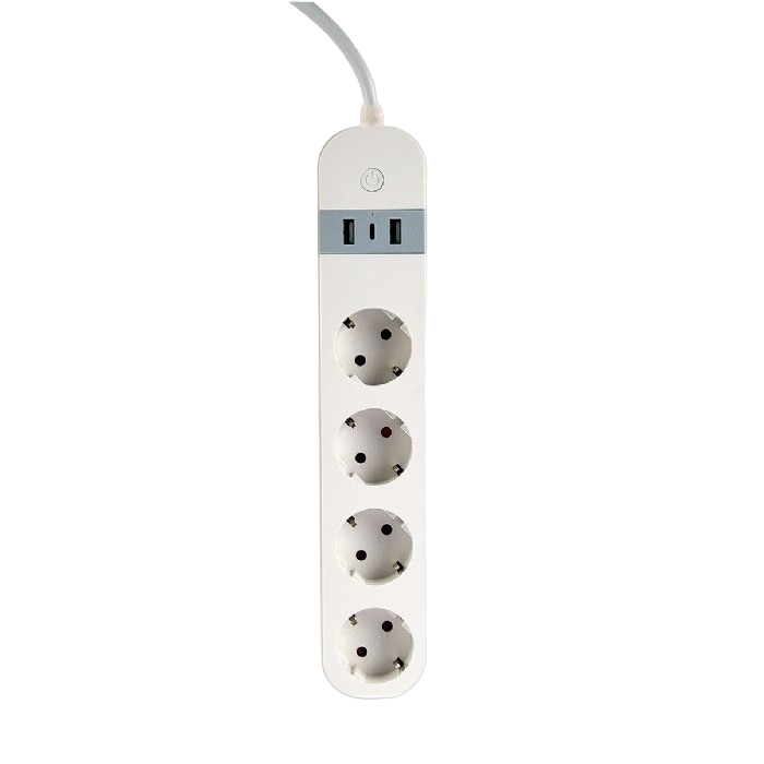 Smart power strip  Gembird TSL-PS-S4U-01-W, 4..