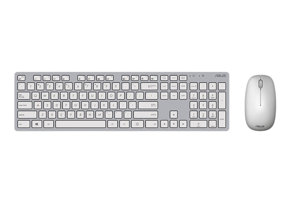 Wireless Keyboard & Mouse Asus W5000, 13 Fn keys, Ultra thin, Metal-like finish, Silent, 800-1600dpi