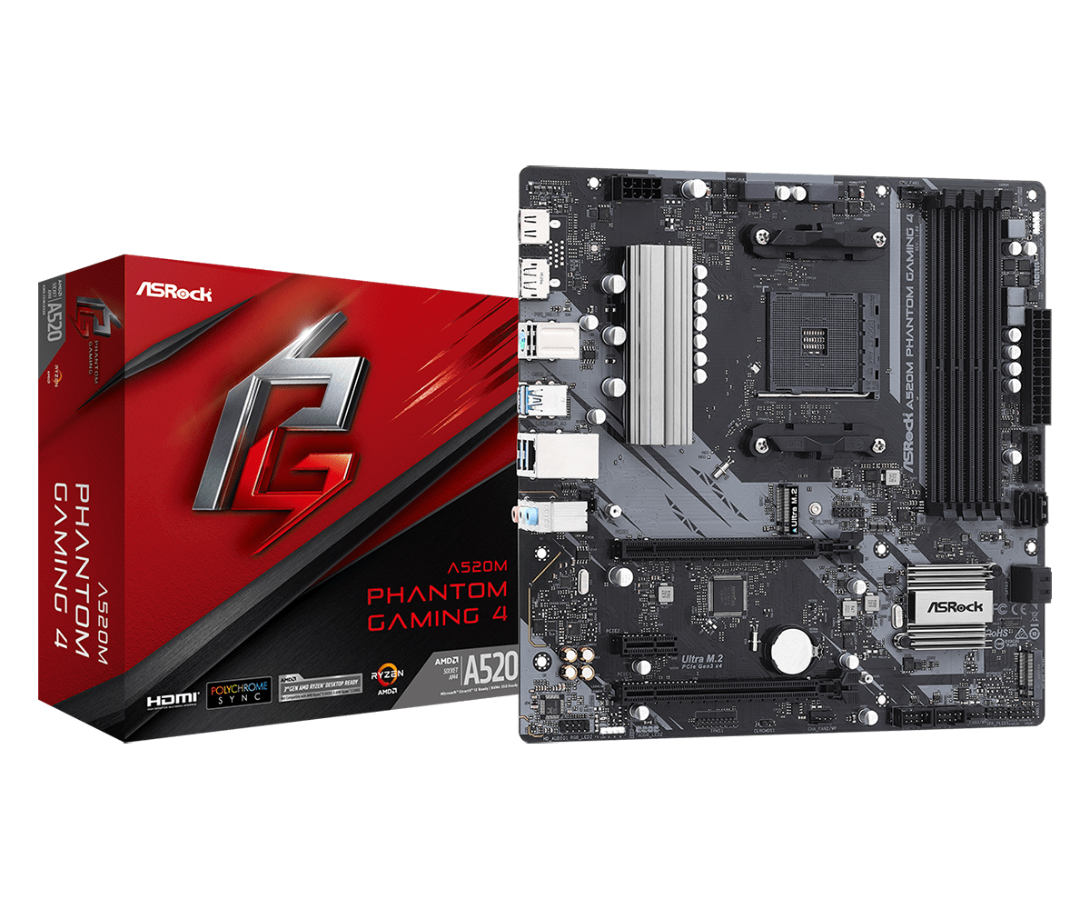 MB AM4 ASRock A520M PHANTOM GAMING 4  mATX..