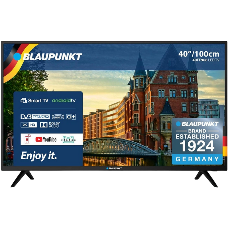 40" LED TV Blaupunkt 40FE966, Black (1920x1080 Full HD, SMART TV, 60 Hz, DVB-T/T2/C/S2)