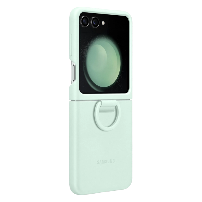 Original Sam. Silicone Case with Ring Flip 5, Ocean Green