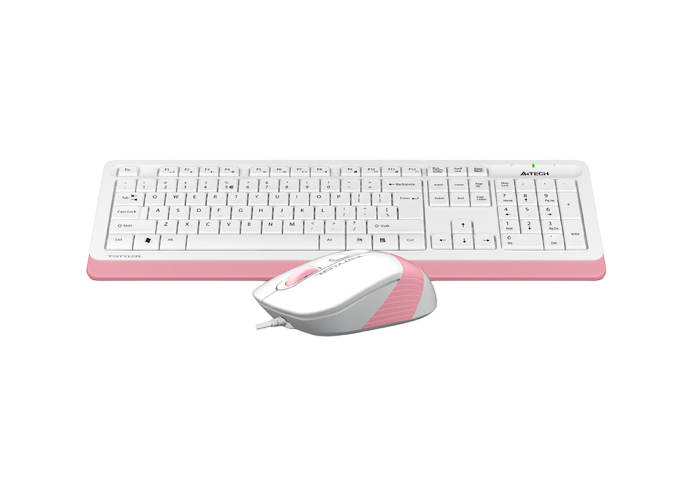 Клавиатура и мышь A4Tech F1010, Проводное, Белый/Розовый