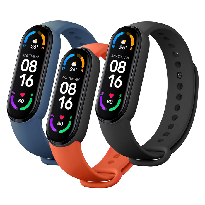 Mi Smart Band 6 Strap (3 pack) Black/Orange/Blue