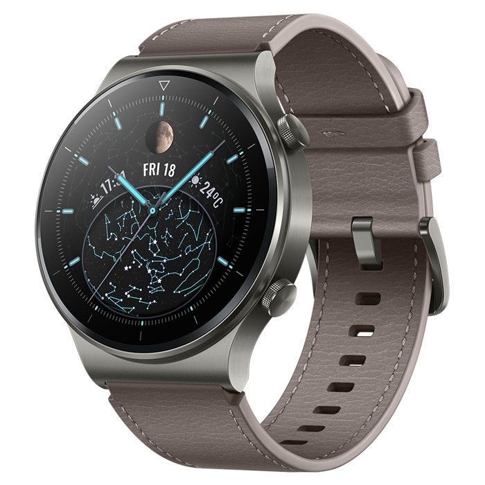 HUAWEI WATCH GT 2PRO, Titanium Leather Strap