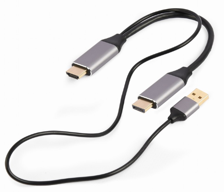 Переходник Cablexpert A-HDMIM-DPM-01, HDMI (M) - DisplayPort (M), 2 м, Чёрный