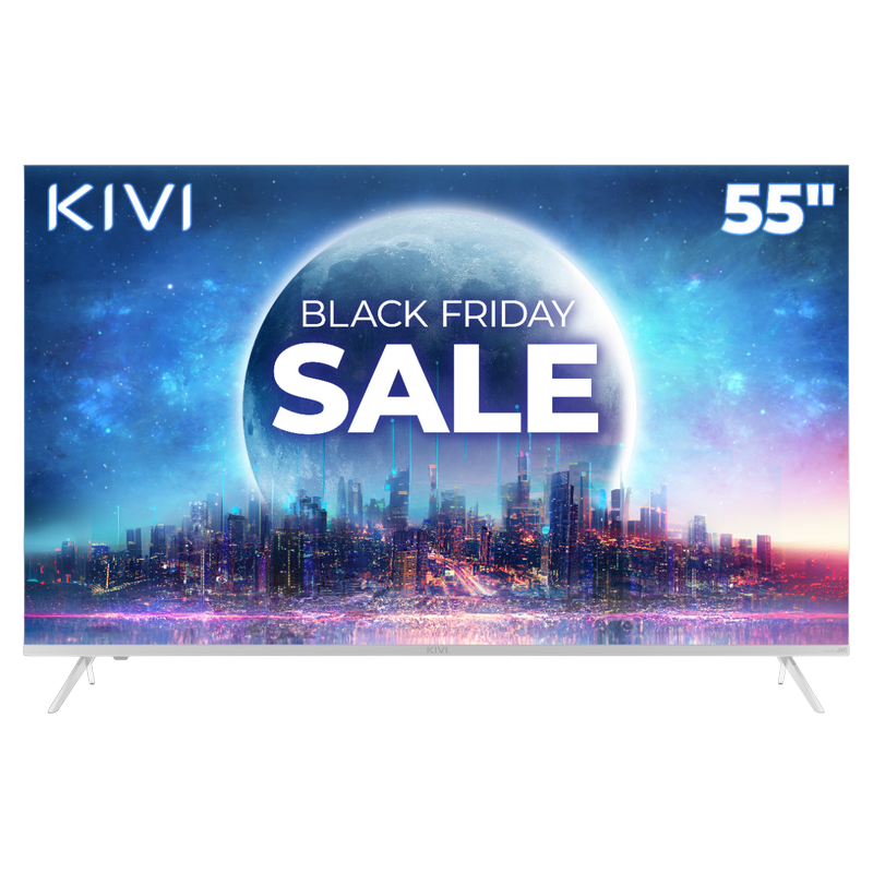 55" LED SMART Телевизор KIVI 55U750NW, 3840x2160 4K UHD, Android TV, Белый