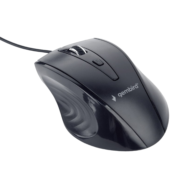 Mouse Gembird MUS-4B-02, Optical, 800-1200 dpi, 4 buttons, Ambidextrous, Black, USB