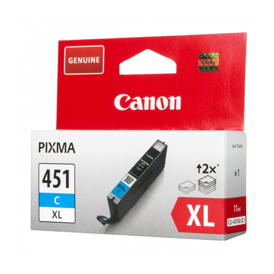 Картридж чернильный Canon CLI-451 XLC, 11мл, Голубой