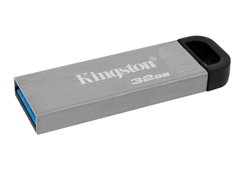32GB USB3.2 Flash Drive Kingston DataTraveler Kyson, Silver, Metal Case, Key Ring (DTKN/32GB)