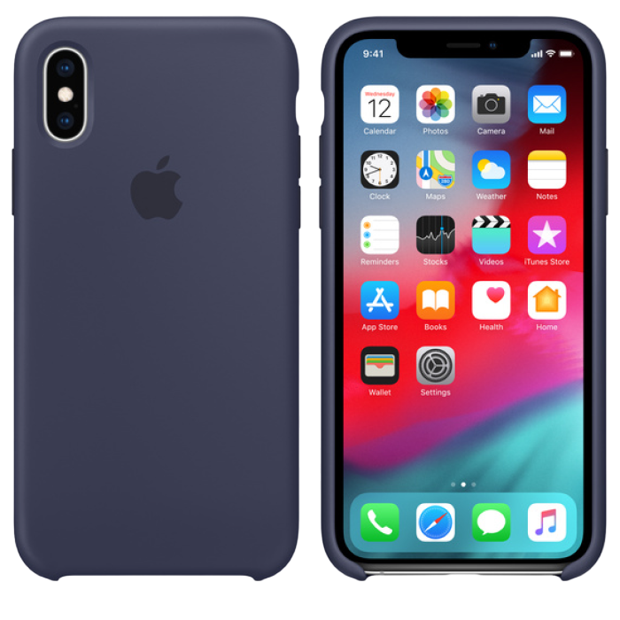 Original iPhone XS Silicone Case, Midnight Blue
