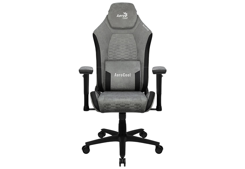 Игровое кресло AeroCool Crown AeroSuede, Искусственная кожа, Серый