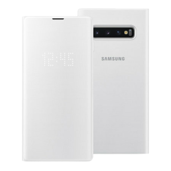 Original Sam. LED Flip Wallet Galaxy S10, White