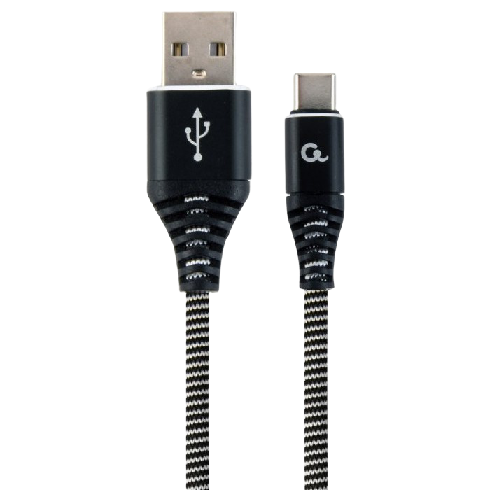 Кабель для зарядки и синхронизации Cablexpert CC-USB2B-AMCM-2M-BW, USB Type-A/USB Type-C, 2м, Чёрный