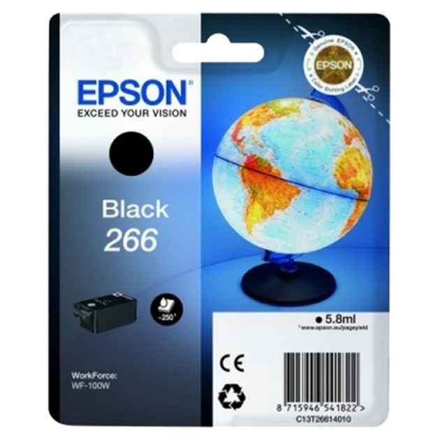 Картридж чернильный Epson T266, 6мл, Черный