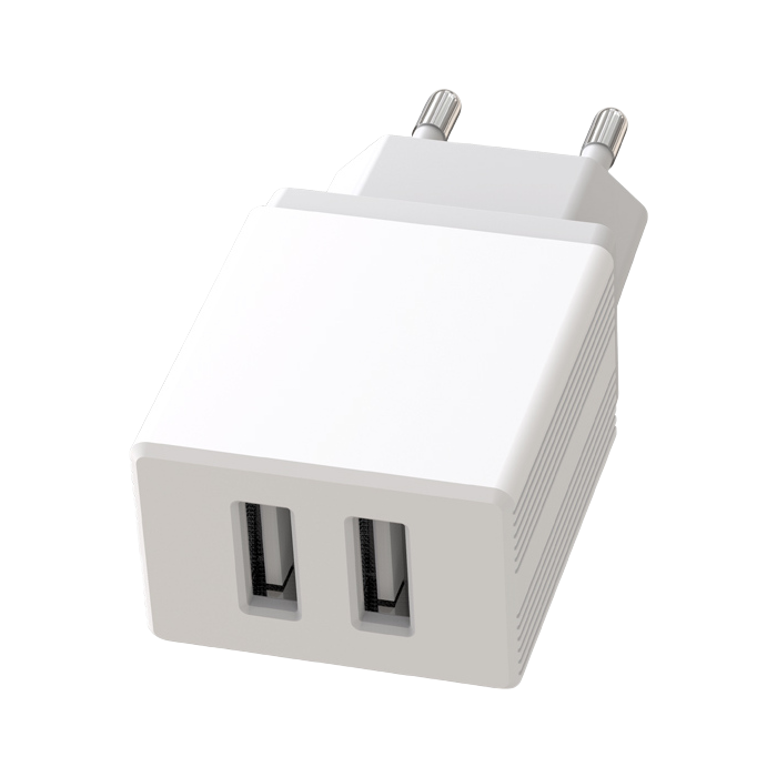 Wall Charger XO + Micro-USB Cable, 2USB, 2.4A, L75, White