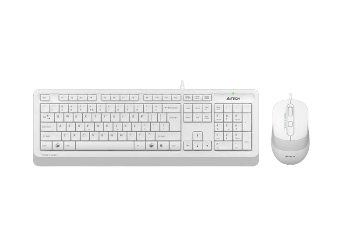 Клавиатура и мышь A4Tech F1010, Проводное, Белый/Серый