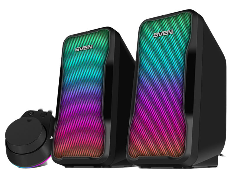 Speakers SVEN "435" Black, 10w, USB power / DC 5V, RGB Light
