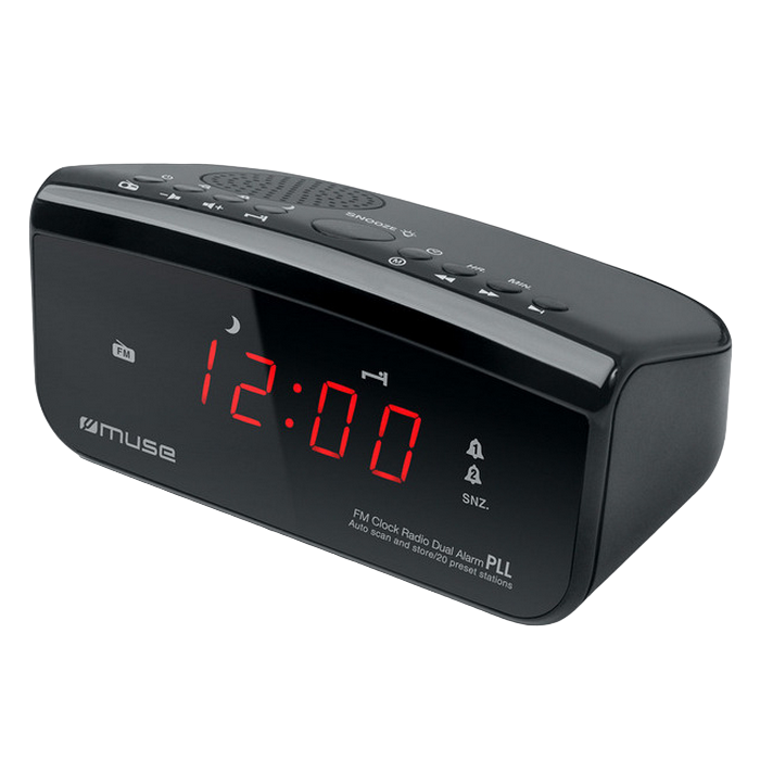 MUSE M-12 CR, Tuner FM, Clocks, Black