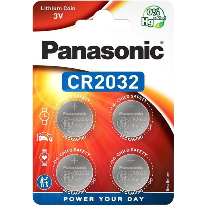CR2032, Blister*4, Panasonic, CR-20..
