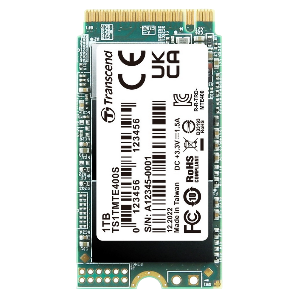 .M.2 NVMe SSD 1.0TB  Transcend 400S [42mm, PCIe 3.0 x4, R/W:2000/1700MB/s, 102/275K IOPS, 400TBW]