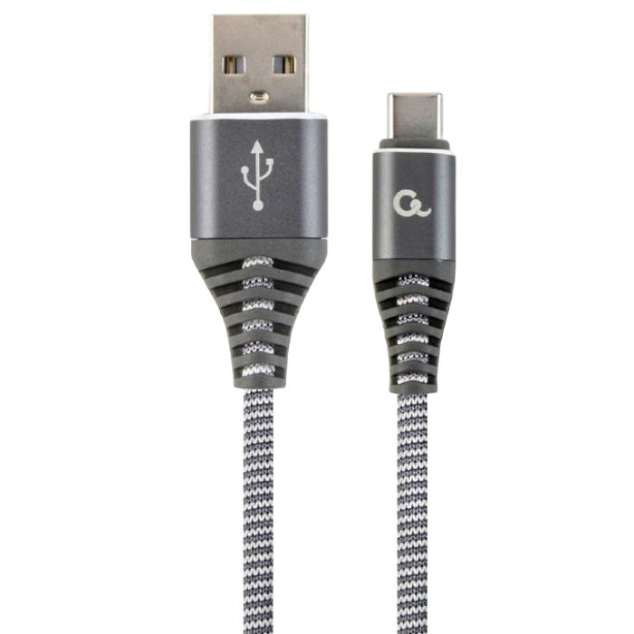 Кабель для зарядки и синхронизации Cablexpert CC-USB2B-AMCM-2M-WB2, USB Type-A/USB Type-C, 2м, Серый