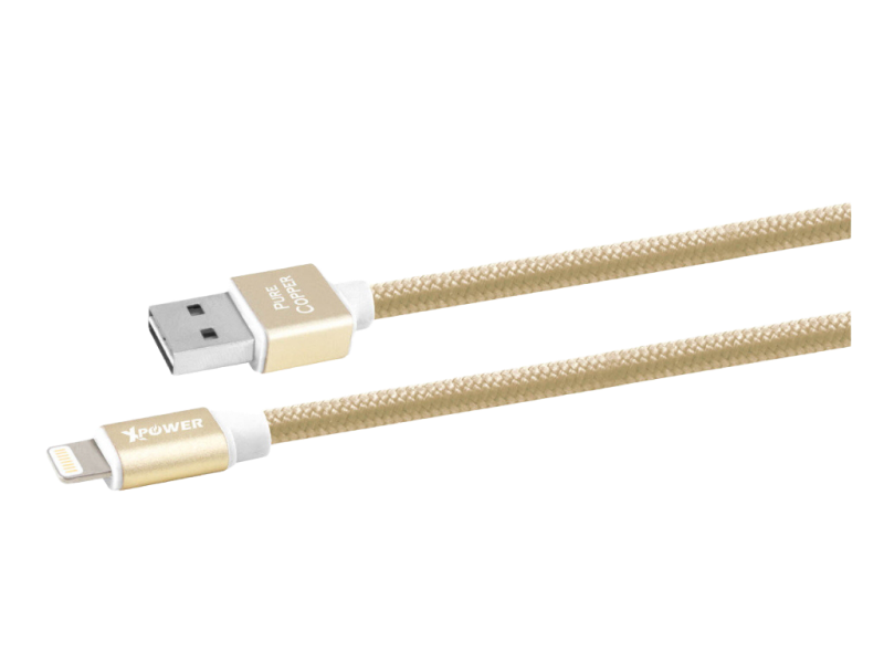 Lightning Cable Xpower, Nylon, Gold