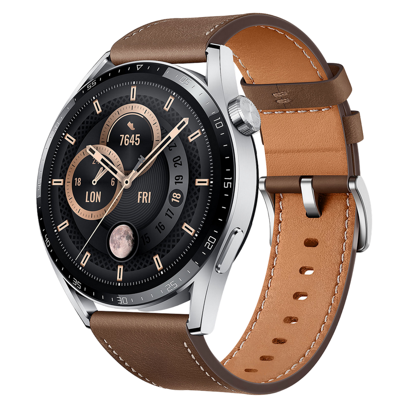 HUAWEI WATCH GT 3 46mm, Brown Leather Strap