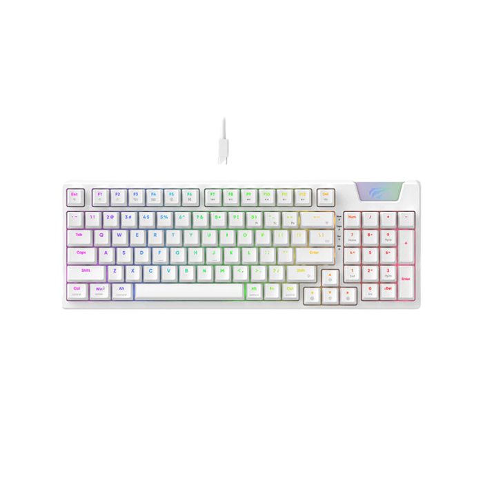 Gaming Keyboard Havit KB885L, Mechanical, Red SW, Hot-Swappable, RGB, 95 Keys, 50M, 1.8m, USB, EN/RU