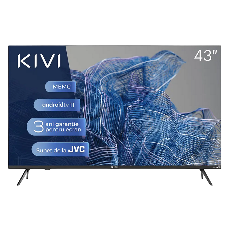 43" LED SMART TV KIVI 43U750NB, Real 4K, 3840x2160, Android TV, Black