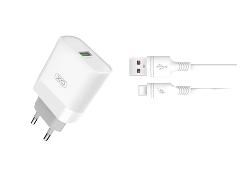 Wall Charger XO + Type-C Cable, Q.C3.0+PD 18W, L64, white