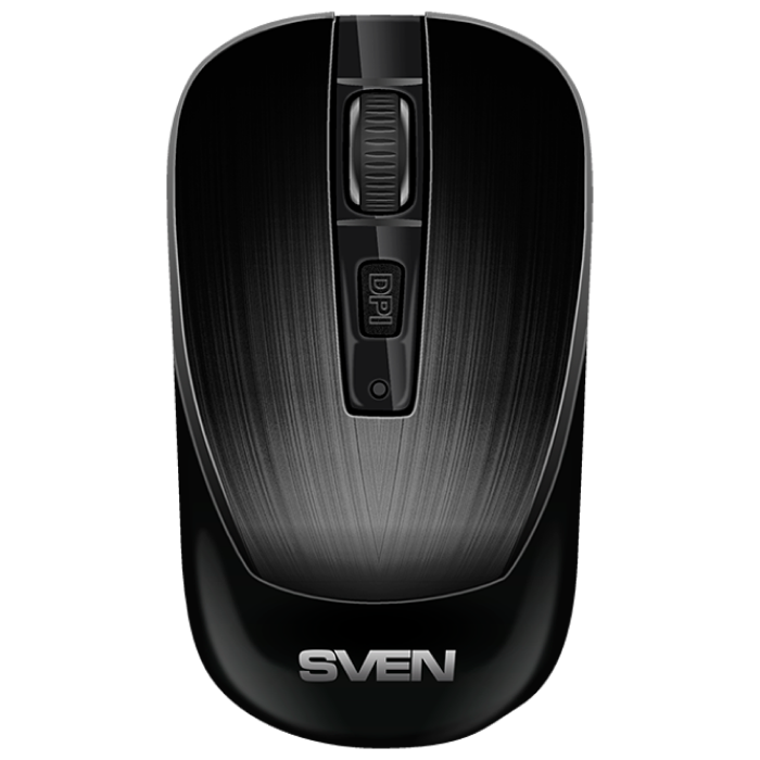 Wireless Mouse SVEN RX-380W, Optical, 800-1600 dpi, 6 buttons, Ambidextrous, 1xAA, Black