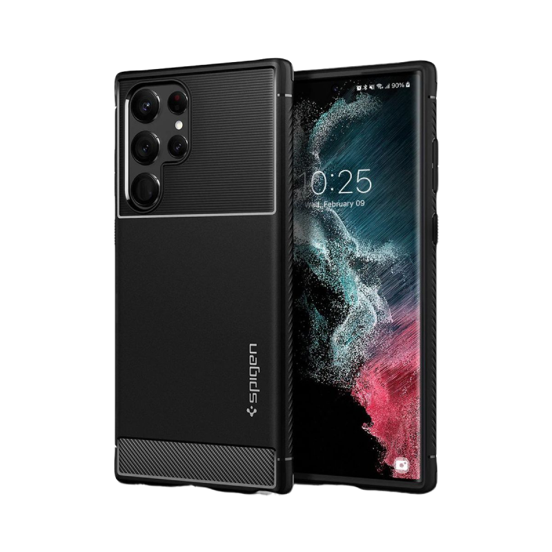 Spigen Samsung S22 Ultra, Rugged Armor, Matte Black