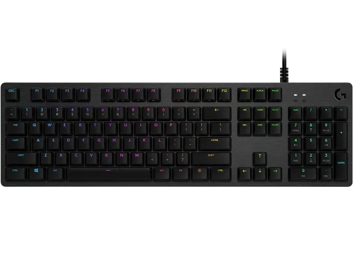 Gaming Keyboard Logitech G512, Mechanical, GX Brown Tactile, Aluminum alloy, USB passthrough, Macros