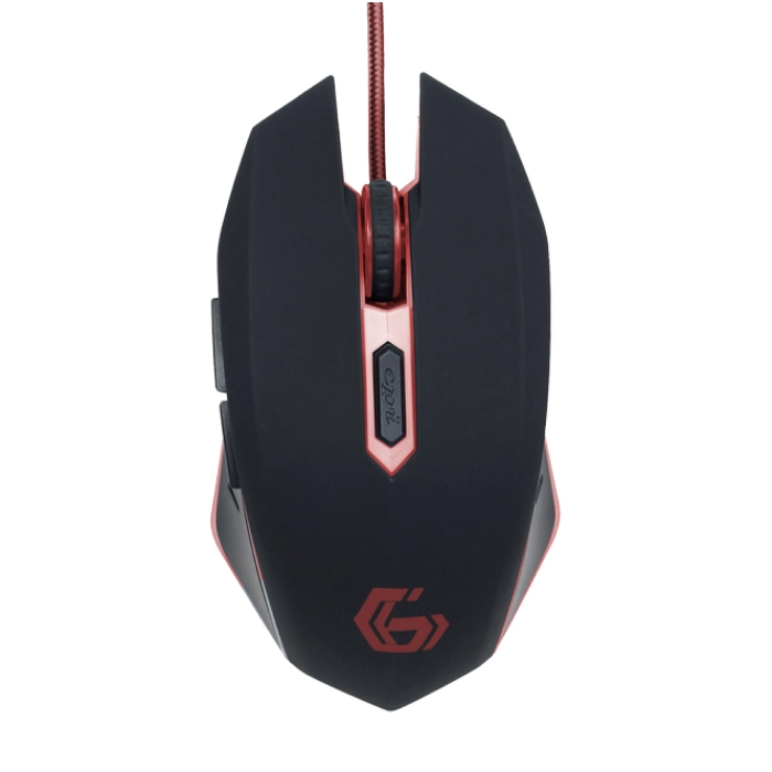 Gaming Mouse GMB MUSG-001-R, Optical, 600-2400 dpi, 6 buttons, Backlight, Black-Red, USB