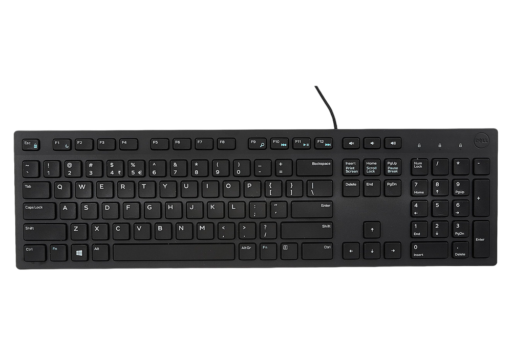 Keyboard Dell KB216, Multimedia, Fn Keys, Quiet keys, Spill resistant, Black, Russian, USB