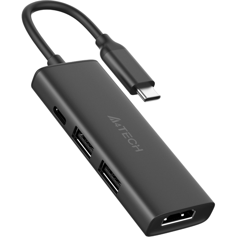 Docking Station A4Tech 4-IN-1, HDMI, USB 3.0, USB 2.0, Type C,  PD100W, Aluminum, Ash Grey