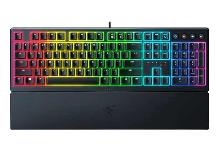 Gaming Keyboard Razer Ornata V3, Mecha-membrane, Silent, Low-profile Keys, UV-coated Keycaps, Media