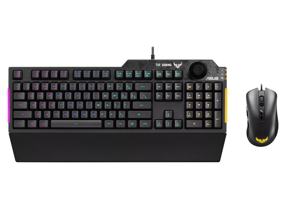 Gaming Keyboard & Mouse Asus TUF K1/M3, Mech-Brane, Spill-resistance, RGB, Wrist rest, Macro, USB