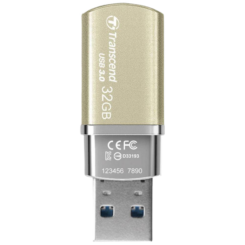 32GB USB3.1 Flash Drive Transcend "JetFlash 820", Gold, Metal Case, Luxury Design (R/W:90/25MB/s)