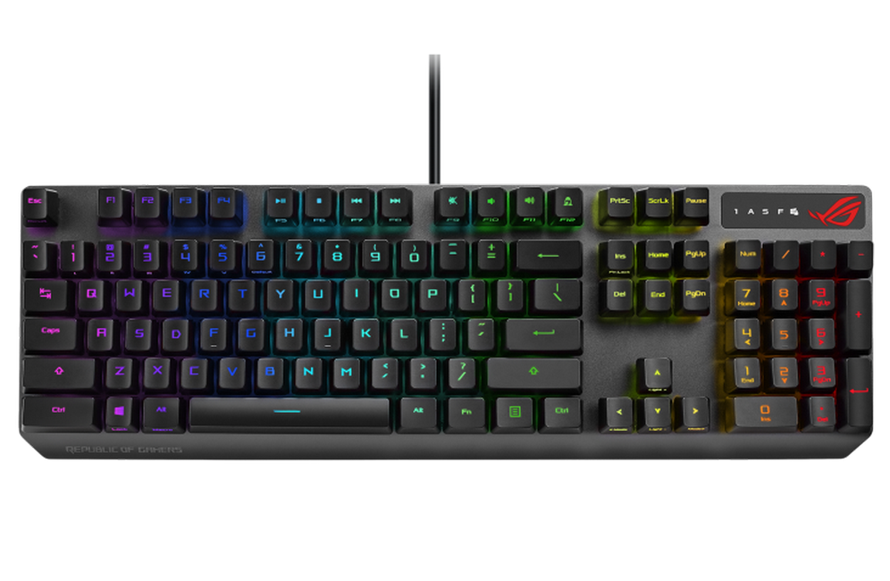 Gaming Keyboard Asus Strix Scope RX, Mechanical, RX Red Optica SW, RGB, PBT, IP57, USB Passthrough,