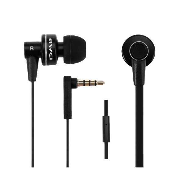 Awei earphones, Es-900i, Black