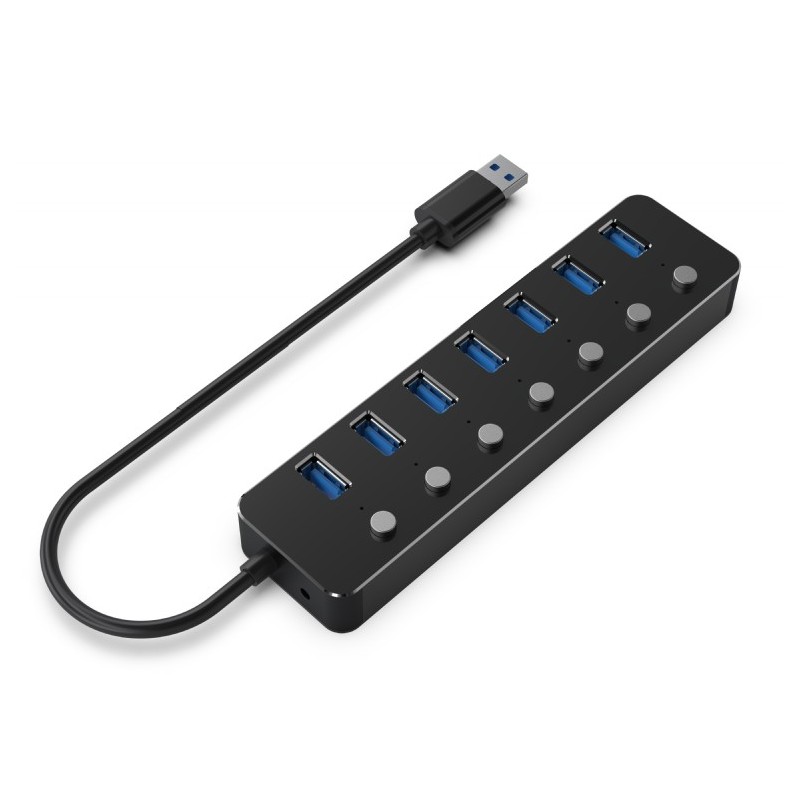 USB  3.0 Hub 7-port  with switches, Cable 24 ..