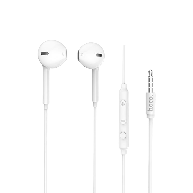 Earphones Hoco M55 White with Microphone, 4pin 3.5mm mini-jack, Cable:1.2m.