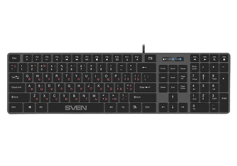 Клавиатура SVEN KB-E5000, Проводное, Чёрный